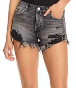 We The Free Free People Loving Good Vibrations Black Cut Off Shorts size 27 - Picture 1 of 12