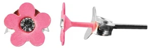 Children Studs " Florette ", Flower With Similistein, Pink 925 Real Silver Child - Picture 1 of 3