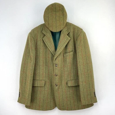Bob Parratt Tweed Jacket & Cap Mens 46 Green Check Wool Shooting Field Blazer - Image 1 of 4