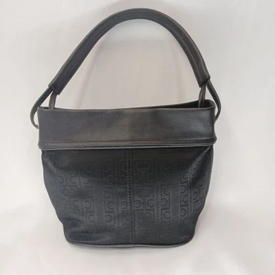 Liz Claiborne Black Mini Bucket Leather Lined Two Handled Purse - Image 1 of 4
