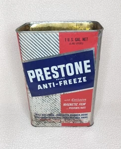 Vintage Prestone Brand Anti-Freeze Can 1 Gal. Metal Advertising Tin Can Empty  - Picture 1 of 23