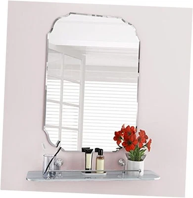 Bathroom Mirror 18" x 24" Frameless Rectangle Beveled Edge 18"L x 24"W Silver - Image 1 of 4