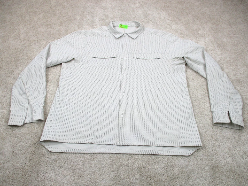 Мужская легкая верхняя юбка Lululemon Airing 3XL XXXL с белым зеленым карманом на пуговицах - Изображение 1 из 4