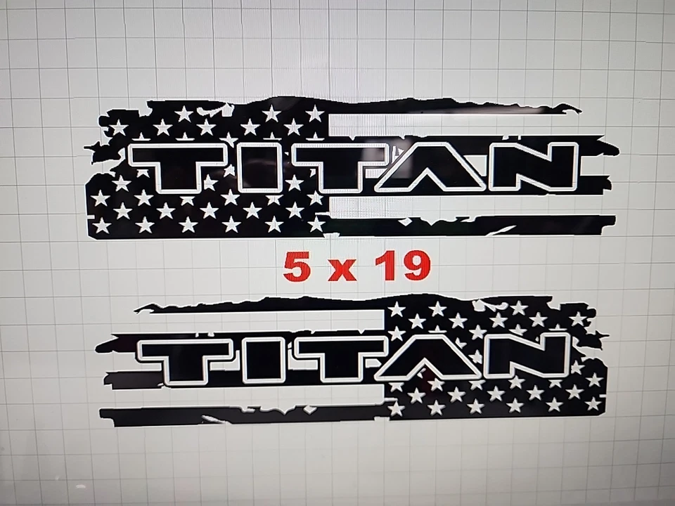  日产 TITAN 床乙烯基贴花美国国旗图形..  美国国旗小号款式 — 第 1/1 张图片