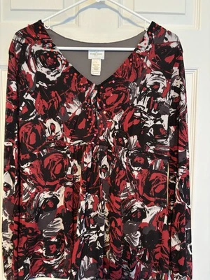 Top de vacaciones Emma James para mujer bonito rojo oscuro y negro lentejuelas brillantes - talla L Foto 1 de 3