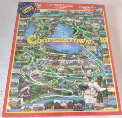 New Sealed Box Cooperstown NY White Mountain Puzzles 1000 Baseball  - Image 1 of 4