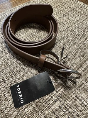 Cinturón TORRID Redondo Plateado Hebilla Ajustable Imitación Cuero 2X Marrón Foto 1 de 4