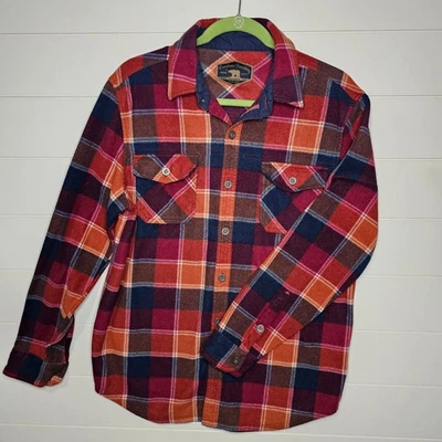 Freedom Foundry Men's Casual Button-Up Shirt Red Orange Plaid M/M - Image 1 of 4