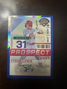 2024 Panini Prospect- Tyson Lewis /149 Blue Auto 🔥 Cincinnati Reds #150 - Picture 1 of 2