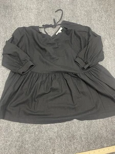 RACHEL COMEY x Target Black 3/4 Sleeve Blouse Linen/Rayon Blend Size L - Picture 1 of 9