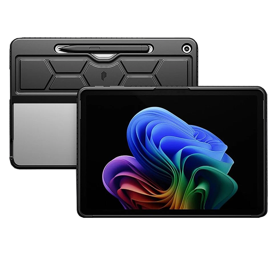 For Microsoft Surface Pro 12-inch 2025 Case Poetic with Back Pen Holder Black - Image 1 of 4