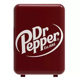 Burgundy White Dr. Pepper Soda Mini Fridge Compact Personal Refrigerator Retro - Picture 1 of 8