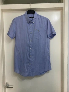 Dsquared2 Men's Blue 100% Cotton Short Sleeve Shirts Sz 50 100% Authentic  - Picture 1 of 6
