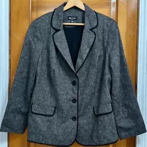 I.N. Studio Grey Linen Blend 3 Button Blazer Women’s 20W - Picture 1 of 9