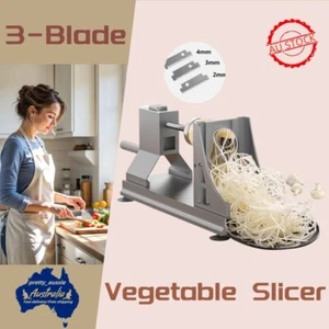 3-Blade Metal Spiralizer Vegetable Slicer for Veggie Noodles Potato Cutter AU - Picture 1 of 13