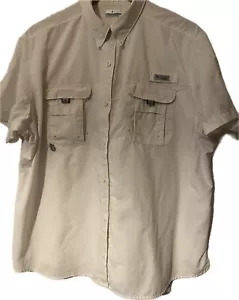 Camicia Columbia bianca PFG con bottoni pesca ventilata taglia 2X - Foto 1 di 11