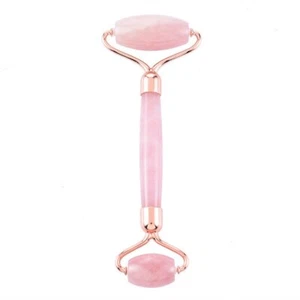 Natural Jade Rose Quartz Roller Massager Face Body SPA Neck Slimming Beauty Tool - Picture 1 of 9