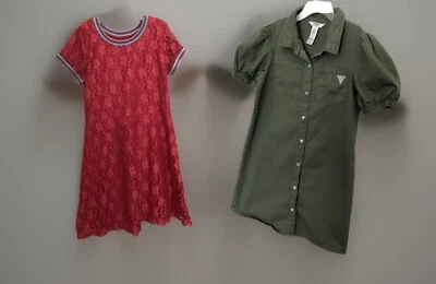 Vestidos para niñas talla 10-12 coral encaje superpuesto Wonder Nation musgo verde Guess niños Foto 1 de 4