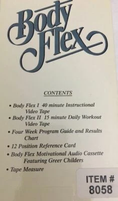 BODY FLEX  I & II VHS VIDEOTAPE 2 tape set W Cass,book,tape measure-TESTED-RARE - Image 1 of 4