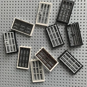 10 LEGO 1x4x6 White Black Frame City Town Modular Windows Doors Jail Bars b - Picture 1 of 9