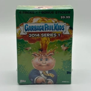 2014 GARBAGE PAIL KIDS SERIES 1 BLASTER BOX 4 PACKS + 1 BONUS STICKER CARD RARE - Picture 1 of 2