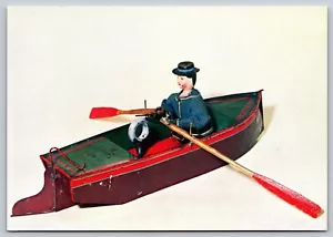 OARSMAN AND BOAT 1869 English w/ clockwork mechanism unused VTG Art Postcard A76 - Picture 1 of 2