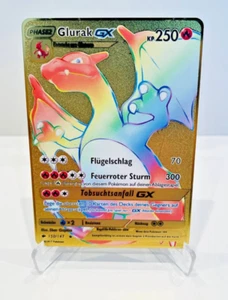Glurak GX Pokémon Gold Metallkarte – Rainbow Fan-Edition – Geschenkidee - Bild 1 von 4