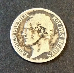 Belgique - Léopold Ier - Rare Monnaie de 20 Centimes 1852 Avec Point - Imagen 1 de 2