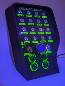 PC USB Button Box 3D Druck 31 Funktionen Hintergrundbeleuchtet Blau + Aufkleber für Simracing - Bild 1 von 3