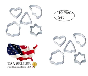 10 Piece Baking Molds Set Metal Cookie Cutters - Picture 1 of 9