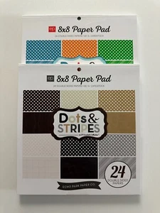Almohadilla de papel Echo Park puntos y rayas 8 x 8 - Varias variaciones disponibles - Tú eliges - Imagen 1 de 4