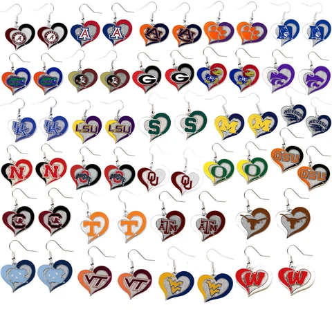 swirl heart earring dangle charm NCAA PICK YOUR TEAM Cover