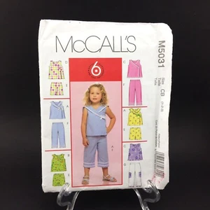 McCalls 5031 Pattern Toddler Child Tops Shorts Capri Pants Sz 1 2 3 Summer Uncut - Picture 1 of 11