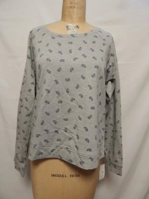 Alfani Intimates Sugar Paisley Long Sleeve Sleep Top Grey NWT - Image 1 of 2