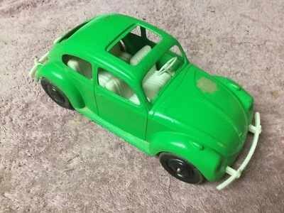 Hubley Diecast VW Beetle Hippy Love Bug Green - Vintage 60s Flower Power bug toy - Image 1 of 4