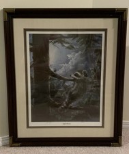 "Night Climber" by Jerri Speer Signed & Numbered Framed Print Raccoon In Tree