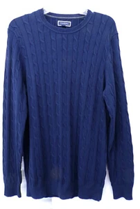 Suéter Club Room para hombre talla: grande cuello redondo tejido con cable azul marino - Imagen 1 de 6