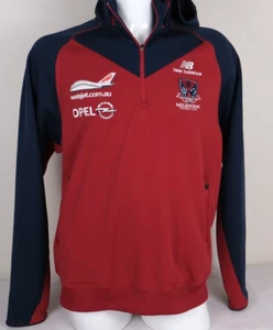 New Balance Melbourne Football Club Mens Hoodie 1/4 Zip Red and Blue Size M - Picture 1 of 7