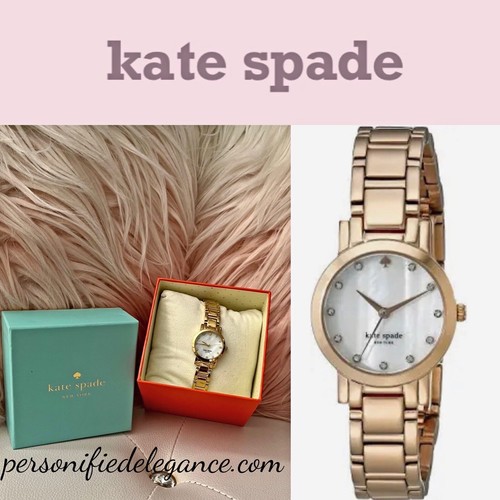 Orologio Kate Spade Gramercy Tono Oro Acciaio Inox Accento Cristalli $250