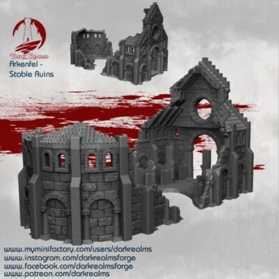 Dark Realms Arkenfel Stable Ruins Herr Der Ringe Tabletop Fantasy