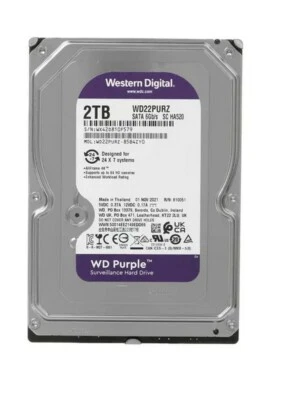 HARD DISK 2000 GB PURPLE WD WESTERN DIGITAL PER VIDEOSORVEGLIANZA GARANZIA 3 TOP