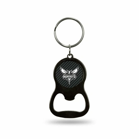 Charlotte Hornets Keychain Bottle Opener Carbon Fiber Design Metal Basketball Cover