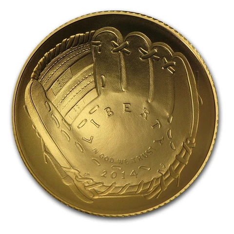 2014-W Gold $5 Commem Baseball HOF BU (w/Box & COA) - SKU #82296 Cover