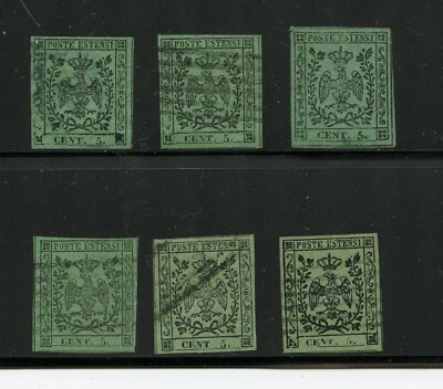 KMC4076-Italy-Modena #6 (I325) (6) Coat of Arms, Period after value, U,CV$270.00 - Image 1 of 2