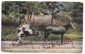 Rock Valley, IA Iowa 1913 Postkarte, Grüße vom Typ, Pferd und Wagen - Bild 1 von 3