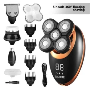 Afeitadora de cabeza eléctrica inalámbrica para hombre 5 en 1 litio recargable afeitadora calva - Imagen 1 de 13