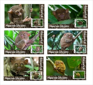 TARSIER MONKEY 2020 6 FOGLI RICORDO ANIMALI SELVATICI NON PERFORATI FAUNA MAMMIFERI - Foto 1 di 1