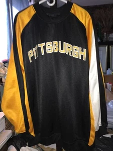 RARE Vintage ZEN Brand KOREA sz M XXL SWEATER/SWEATSHIRT Black&Yellow PITTSBURGH - Picture 1 of 12