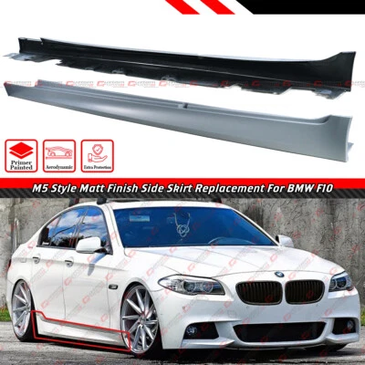 For 2011-2016 BMW F10 5 Series M5 Style Primer Matt Finish Side Skirt Extensions - Image 1 of 4