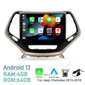 4+64G For 2014-2018 Jeep Cherokee Android 13 Carplay Car Stereo Radio GPS Navi - Picture 1 of 20